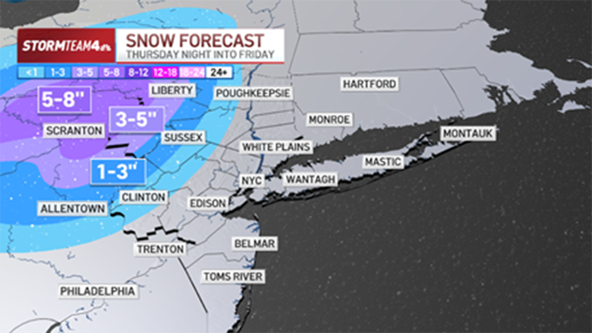 Winter storm warning issued for parts of NY, PA – NBC New York