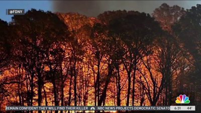 Firefighters battle brush fire in Prospect Park