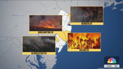 Brush fires still burning across New Jersey