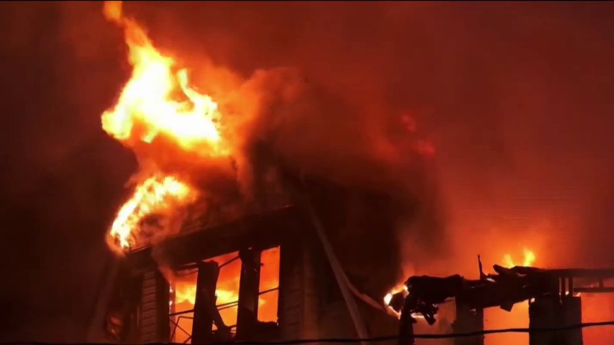 Three-Alarm Fire Displaces Families in Newark