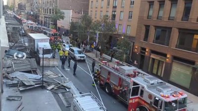 Scaffolding falls to sidewalk in Flatiron District