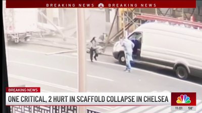 People trapped as scaffold falls on Manhattan sidewalk