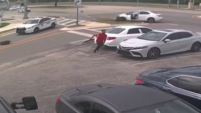 Surveillance captures murder suspect trying to escape after pursuit