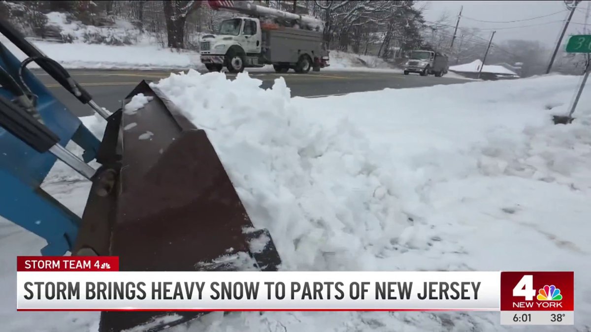 Storm brings heavy snow to parts of New Jersey – NBC New York