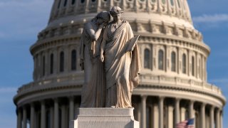 The U.S. Capitol is seen behind the Peace Monument, a day after Election Day, at Capitol in Washington, Wednesday, Nov. 6, 2024.