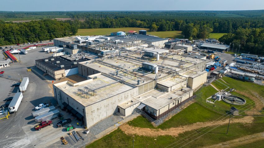 FILE - An aerial view of the Boar's Head processing plant