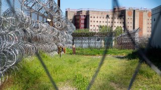 FILE – The Rikers Island jail complex is shown in the Bronx borough of New York, on Tuesday, May 7, 2024.