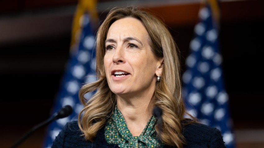 WASHINGTON – NOVEMBER 7: Rep. Mikie Sherrill, D-N.J., participates in the House Democrats’ news conference following their caucus meeting in the Capitol on Tuesday, November 7, 2023. (Bill Clark/CQ-Roll Call, Inc via Getty Images)
