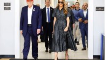 Republican presidential nominee former President Donald Trump and his wife Melania Trump depart after casting their votes at a polling place in the Morton and Barbara Mandel Recreation Center on Election Day, on November 05, 2024 in Palm Beach, Florida.  Trump will hold an Election Night event at the Palm Beach Convention Center. (Photo by Chip Somodevilla/Getty Images)