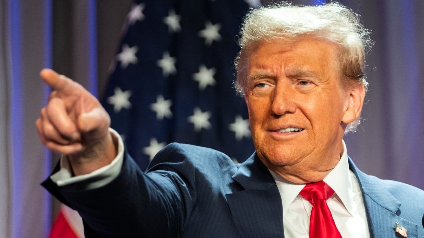 US President-elect Donald Trump speaks during a meeting with House Republicans at the Hyatt Regency hotel in Washington, DC on November 13, 2024.