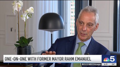 Rahm Emanuel discusses return to Chicago, pressed on political plans