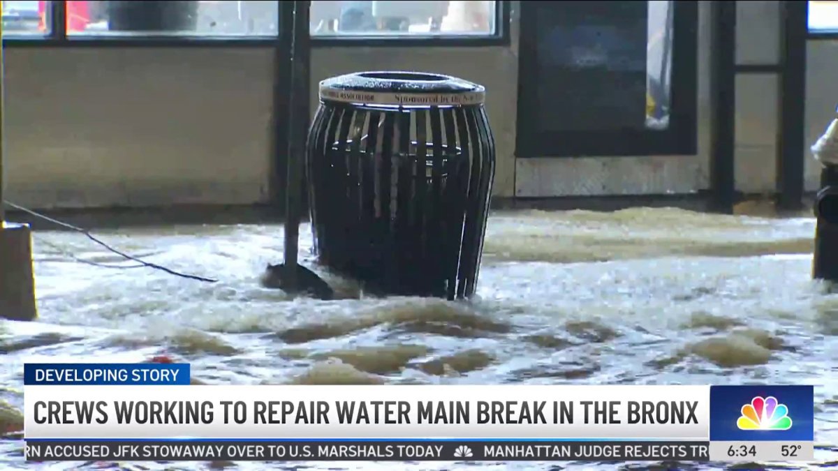 Water main break floods Bronx neighborhood – NBC New York