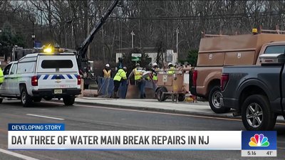 Day three of water main break repairs in NJ