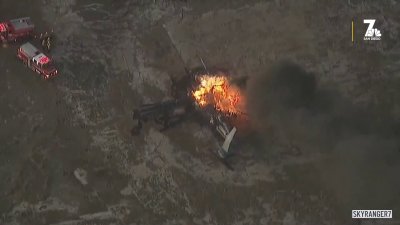 Helicopter burns at Camp Pendleton after emergency landing