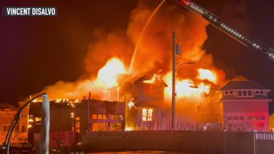 Fire destroys large waterfront house along the Jersey Shore