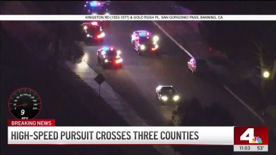 High-speed pursuit crosses three counties