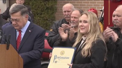 Suffolk woman honored for saving man from frozen creek