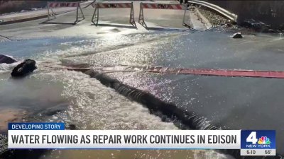 Water flowing as repair work continues in Edison, NJ