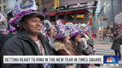 Getting ready to ring in the New Year in Times Square