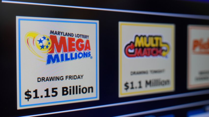 The option to play the $1.15 billion Mega Millions jackpot is seen on a self-serve terminal