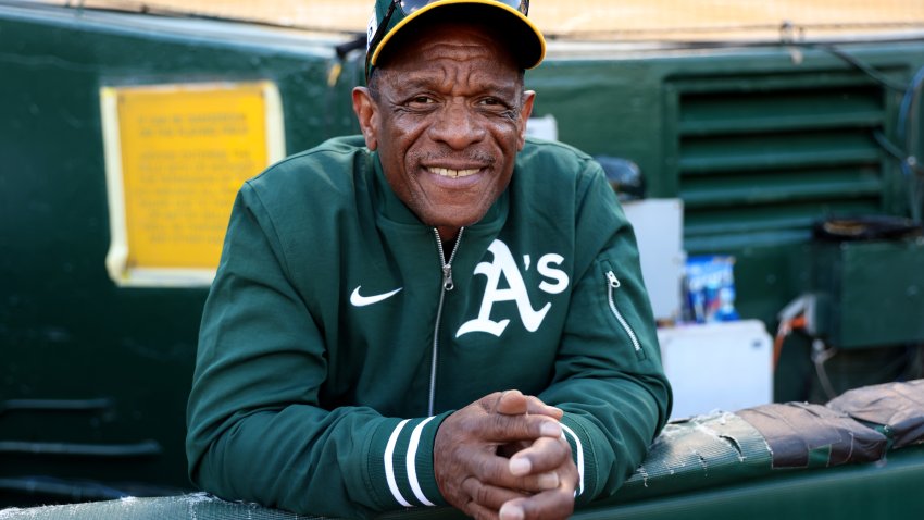 OAKLAND, CALIFORNIA – APRIL 15: Former Oakland Athletics’ Rickey Henderson before their MLB game against the St. Louis Cardinals at the Coliseum in Oakland, Calif., on Monday, April 15, 2024. (Jane Tyska/Digital First Media/East Bay Times via Getty Images)