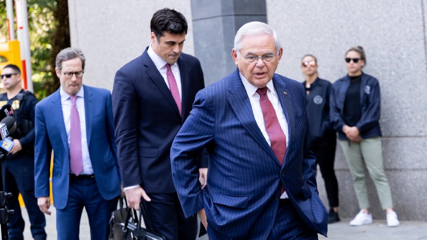 NEW YORK, NY – JULY 16: U.S. Sen. Bob Menendez (D-NJ) is seen leaving Manhattan federal court on July 16, 2024 in New York City. Menendez and his wife Nadine are accused of taking bribes of gold bars, a luxury car, and cash in exchange for using Menendez’s position to help the government of Egypt and other corrupt acts according to an indictment from the Southern District of New York. The jury found Menendez guilty on all counts.