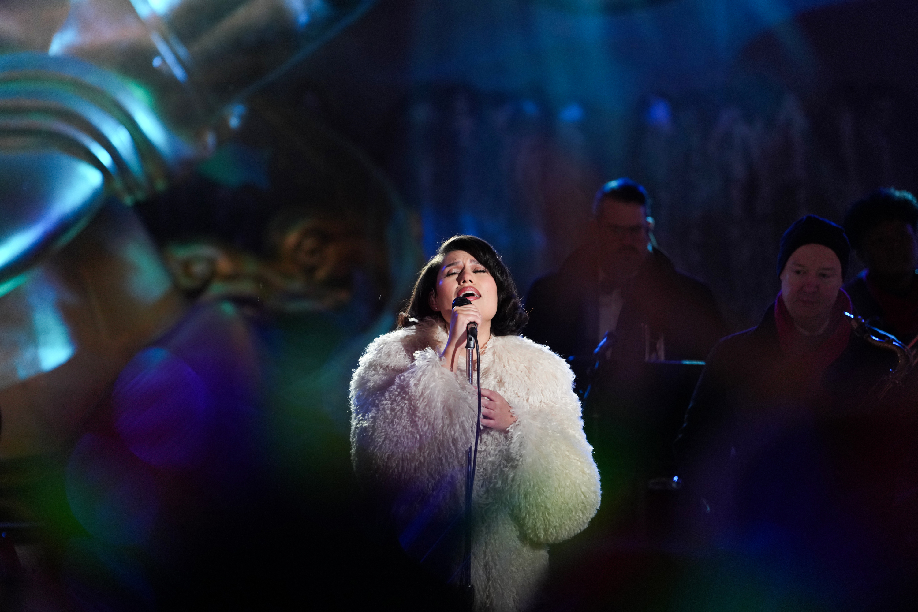 CHRISTMAS IN ROCKEFELLER CENTER — 2024 — Pictured: Raye — (Photo by: Angelina Starn/NBC via Getty Images)