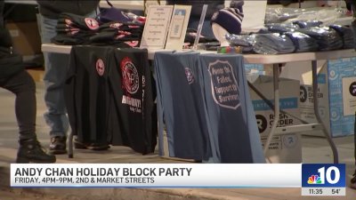 Holiday-themed block party supports families of critically-injured police officers