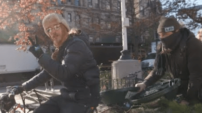 Tree Riders NYC is not your average Christmas tree stand!