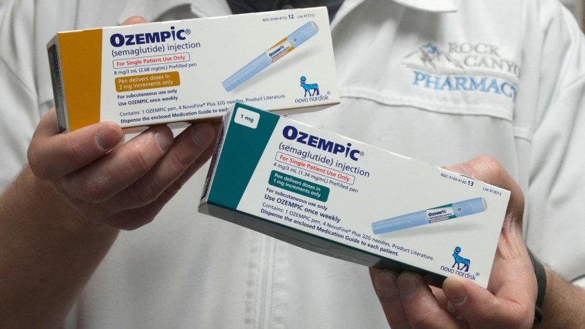 A box of Ozempic and contents sit on a table in Dudley, North Tyneside, Britain, October 31, 2023. 