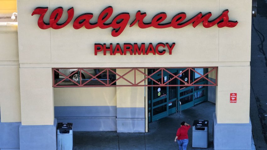In an aerial view, a customer enters a Walgreens store on Jan.4, 2024 in San Pablo, California.