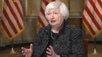 Treasury Secretary Janet Yellen speaking with CNBC’s Sara Eisen (not shown) at the U.S Treasury Department on Jan. 8th, 2024.