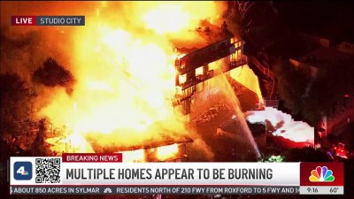 Multi-story home burns, collapses in Studio City