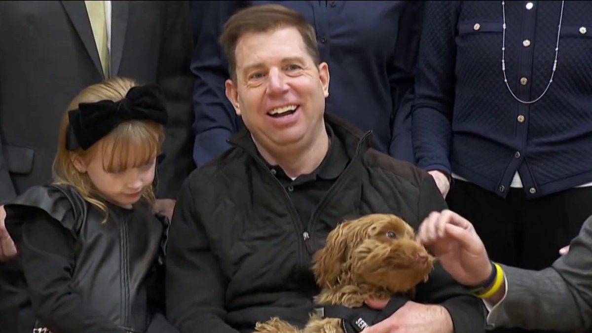 Injured police officer receives service dog on Long Island – NBC New York