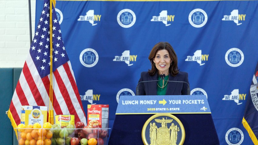 January 10, 2025 – Westbury, NY – Governor Kathy Hochul unveils the Fifth Proposal of 2025 State of the State Affordability Agenda in Westbury.