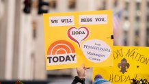 TODAY -- Pictured: Signs for Hoda on Monday  December 9, 2024 -- (Photo by: Nathan Congleton/NBC via Getty Images)