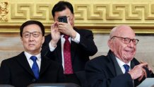 Han Zheng, China's vice president, left, during the 60th presidential inauguration in the rotunda of the US Capitol in Washington, DC, US, on Monday, Jan. 20, 2025. Donald Trump's Monday swearing-in marks just the second time in US history that a president lost the office and managed to return to power - a comeback cementing his place within the Republican Party as an enduring, transformational figure rather than a one-term aberration. Photographer: Chip Somodevilla/Getty Images/Bloomberg via Getty Images