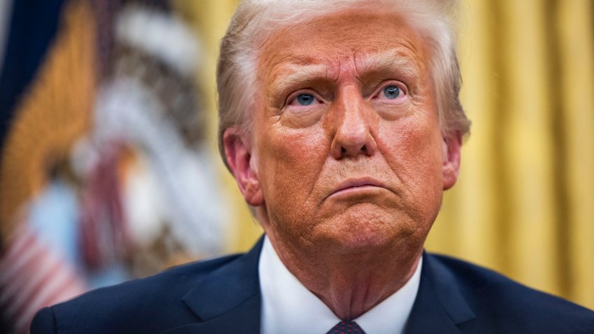 US President Donald Trump during a signing ceremony in the Oval Office of the White House in Washington, DC, US, on Monday, Jan. 20, 2025. President Donald Trump launched his second term with a strident inaugural address that vowed to prioritize America’s interests with a “golden age” for the country, while taking on “a radical and corrupt establishment.” Photographer: Jim Lo Scalzo/EPA/Bloomberg via Getty Images