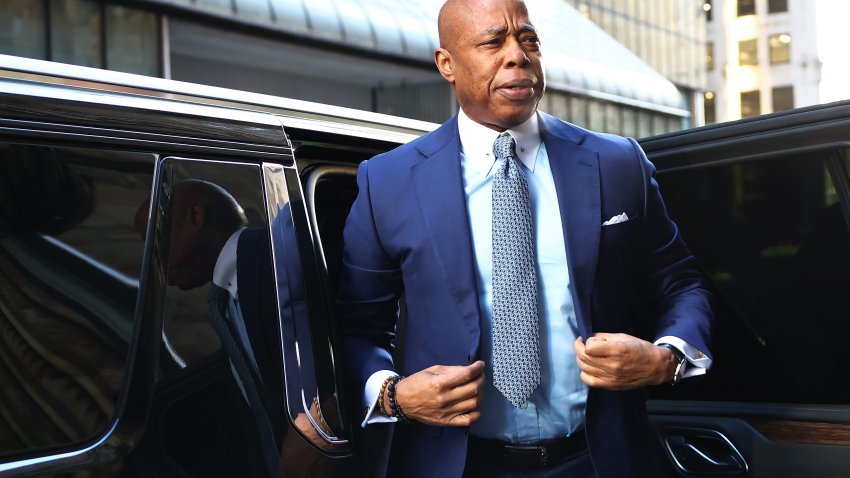 NEW YORK, NEW YORK – JANUARY 30: New York City Mayor Eric Adams arrives for Police Commissioner Jessica Tisch’s “State of the NYPD” address on January 30, 2025 in New York City. The Justice Department is reportedly in talks to drop its corruption case against Mayor Adams. Adams is schedule to stand trial on federal corruption charges on April 21, 2025. (Photo by Michael M. Santiago/Getty Images)