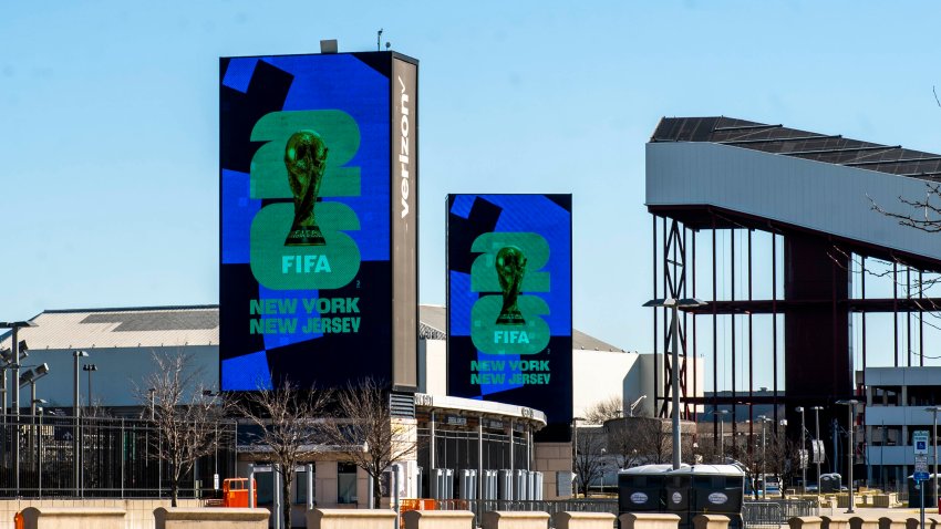 2026 FIFA World Cup promotion is displayed at MetLife Stadium