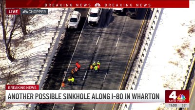 Potential sinkhole closes I-80 in Wharton, New Jersey; repairs underway