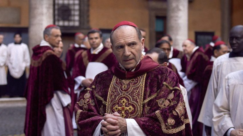 This image released by Focus Features shows Ralph Fiennes in a scene from "Conclave." (Focus Features via AP)