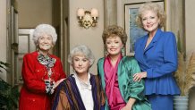 THE GOLDEN GIRLS -- Season 4 -- Pictured: (l-r) Estelle Getty as Sophia Petrillo, Bea Arthur as Dorothy Petrillo Zbornak, Rue McClanahan as Blanche Devereaux, Betty White as Rose Nylund -- Photo by: Paul Drinkwater/NBCU Photo Bank