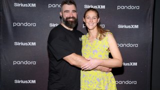 (L-R) Jason Kelce and Kylie Kelce