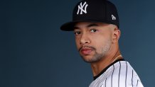 TAMPA, FLORIDA - FEBRUARY 18: Devin Williams #38 of the New York Yankees poses for a portrait during the New York Yankees Photo Day at George M. Steinbrenner Field on February 18, 2025 in Tampa, Florida. (Photo by Elsa/Getty Images)