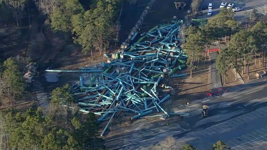 Rubble left by Kingda Ka implosion.