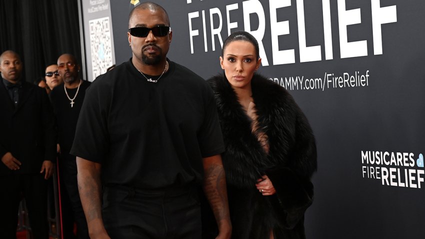 Kanye West (Ye) and Bianca Censori attend the 67th Grammy Awards on Feb. 2, 2025, in Los Angeles.