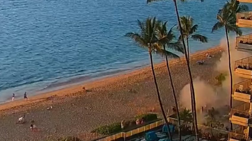 An explosion at a Hawaii beachside resort on Feb. 20, 2025.