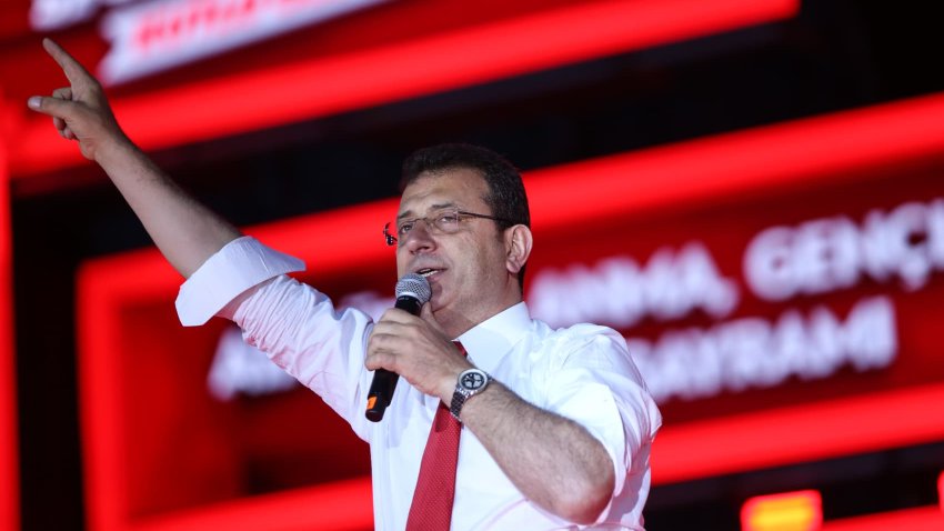 Istanbul Municipality Mayor Ekrem İmamoğlu speaks at the 19 May Commemoration of Atatürk, Youth and Sports Day celebrations held at the Maltepe Event Area on May 19, 2023 on Istanbul, Turkey. 