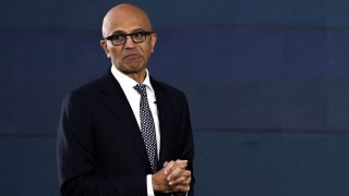 Microsoft CEO Satya Nadella speaks at the Microsoft Build AI Day event in Bangkok, Thailand, on May 1, 2024.